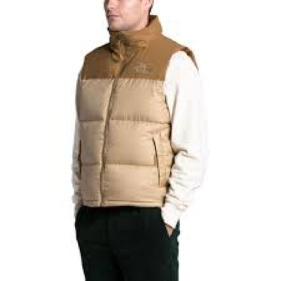 The North Face Nuptse Tan Puffer Jacket Insulated Hooded Man Size XL